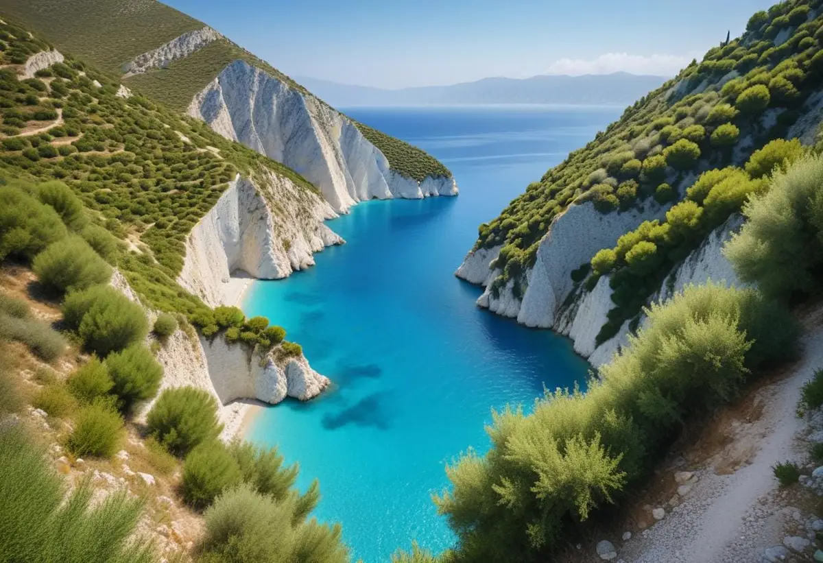 Upptäck de bästa vandringslederna på Lefkas illustration